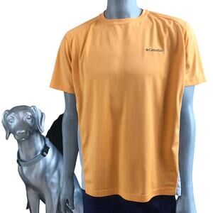 Columbia Omni-Shade Sun Protect Orange Gray Short Sleeve Shirt Men’s Size XL